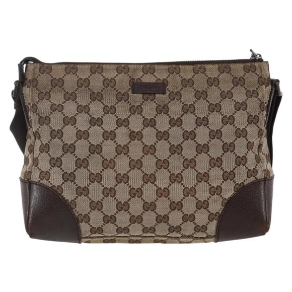 GUCCI GG Canvas Shoulder Bag Beige Silver 114273 Auth 146694 - Picture 2 of 16